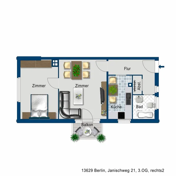 2 Zimmer mit Tageslichtbad und Balkon — photo 1